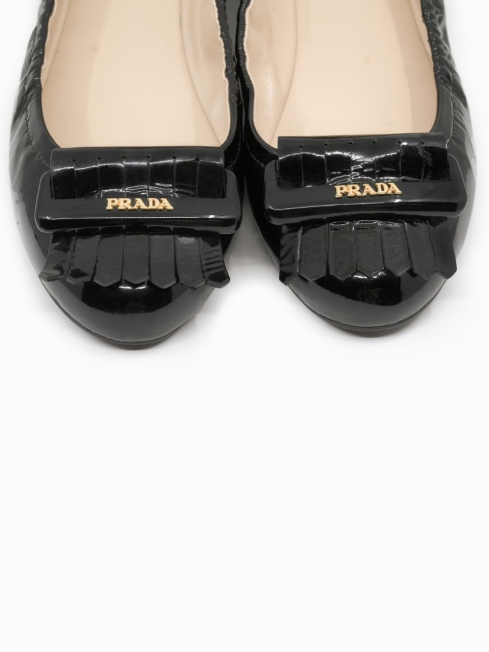 PRADA Black Patent Leather Ballerina Flats EU 38 US 8 - Picture 5 of 8